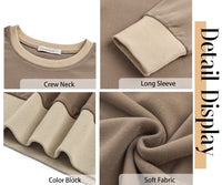 Fantaslook Color Block Sweatshirts for Women Crewneck Long Sleeve Shirts Fashion Tops Pullover Sweatshirts Fall Outfits