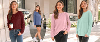 Fantaslook Crewneck Sweatshirts for Women Casual Long Sleeve Shirts Tunic Tops Pullover with Pocket