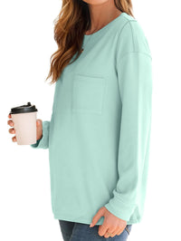 Fantaslook Crewneck Sweatshirts for Women Casual Long Sleeve Shirts Tunic Tops Pullover with Pocket