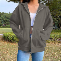 Diufon Womens Zip Up Hoodies Oversized Long Sleeve Sweatshirts Fall Fashion Jackets Winter Clothes with Pockets