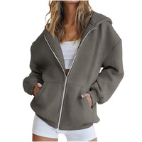 Diufon Womens Zip Up Hoodies Oversized Long Sleeve Sweatshirts Fall Fashion Jackets Winter Clothes with Pockets