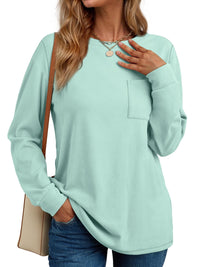 Fantaslook Crewneck Sweatshirts for Women Casual Long Sleeve Shirts Tunic Tops Pullover with Pocket