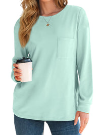 Fantaslook Crewneck Sweatshirts for Women Casual Long Sleeve Shirts Tunic Tops Pullover with Pocket