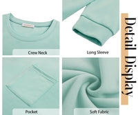 Fantaslook Crewneck Sweatshirts for Women Casual Long Sleeve Shirts Tunic Tops Pullover with Pocket