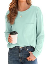 Fantaslook Crewneck Sweatshirts for Women Casual Long Sleeve Shirts Tunic Tops Pullover with Pocket