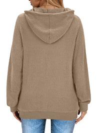 Fantaslook Womens Hoodies Casual Long Sleeve Waffle Pullover Tops Oversized Hooded Sweatshirts with Pocket